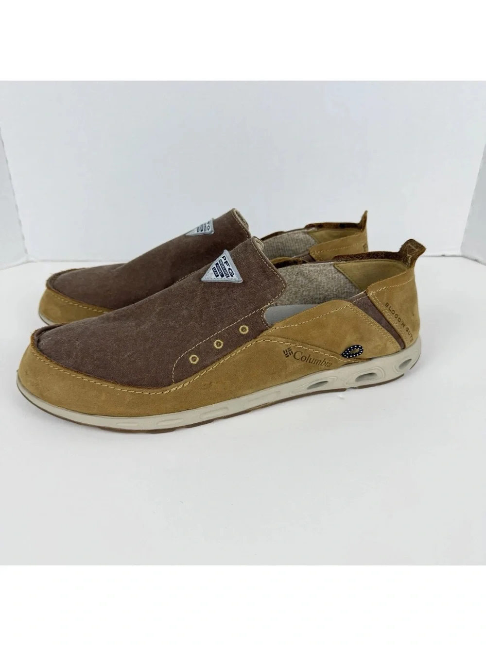 Columbia Men’s Super Bahama Vent PFG Boat Shoes Elk/Curry Brown Size 13